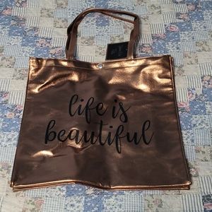 Life is Beautiful Bronze Tote